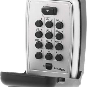 Master Lock Caja de seguridad, establece tu propio botón de combinación, Montura para pared, 3-1/8" W, Negro