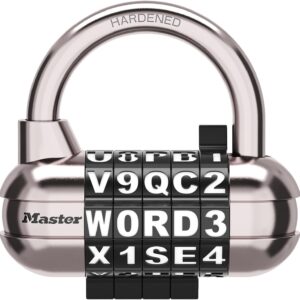 Master Lock Candado, set your own WORD Combination Lock, 2-1/2 pulgadas de ancho, negro, 1534DBLK