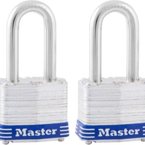 Master Lock 3QLF Juego de Candados Laminados de 40 mm de Ancho con Gancho de 38 mm de Alto, 4 Piezas
