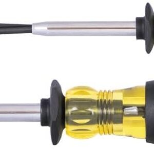 Klein Tools 85153K Juego de Destornilladores Ranurados para Sujetar Tornillos, 3/16 Pulgadas, 1/4 Pulgadas Destornillador de Cabeza Plana con Hoja Dividida, Acción de Agarre Positivo, 2 Piezas