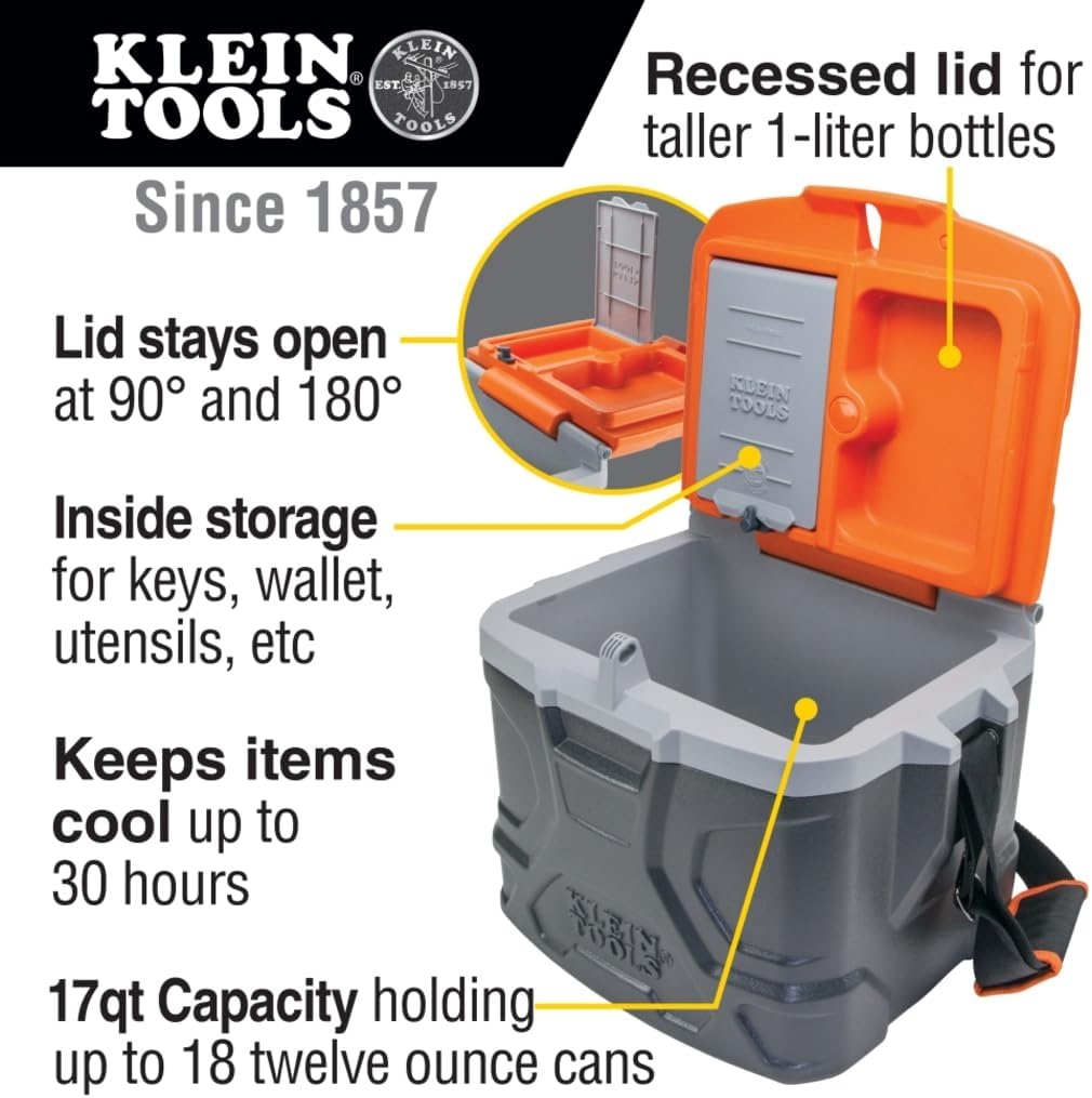 KLEIN TOOLS 55600 Hielera Tradesman Pro Portatil Resistente, 16 litros 4 KLEIN TOOLS 55600 Hielera Tradesman Pro Portatil Resistente, 16 litros – Vista 4