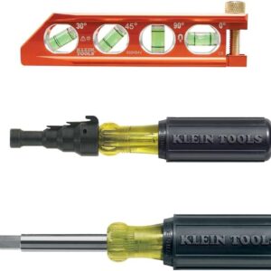 Klein Tools 80073 - Kit de destornillador de escariado con escariador de conducto, destornillador de ajuste de conducto y escariado y nivel magnético, 3 piezas