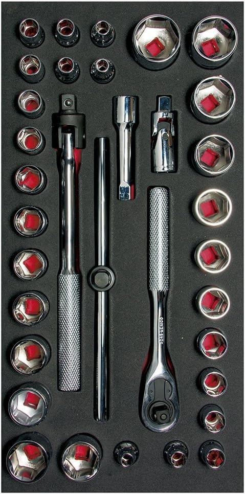 Urrea Juego dados y accesorios Cuadro 3/8" - SAE - cortos & largos 35 piezas 2 Urrea Juego dados y accesorios Cuadro 3/8" - SAE - cortos & largos 35 piezas – Vista 2