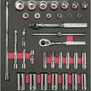 Urrea Juego dados y accesorios Cuadro 3/8" - SAE - cortos & largos 35 piezas