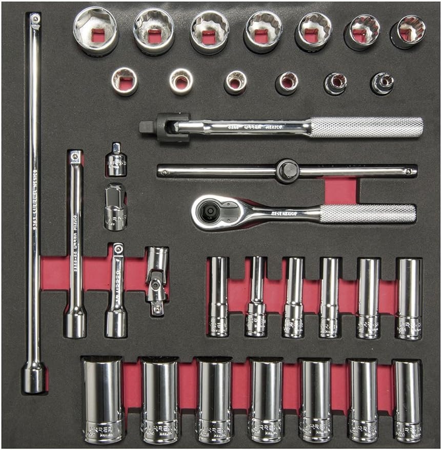 Urrea Juego dados y accesorios Cuadro 3/8" - SAE - cortos & largos 35 piezas 1 Urrea Juego dados y accesorios Cuadro 3/8" - SAE - cortos & largos 35 piezas