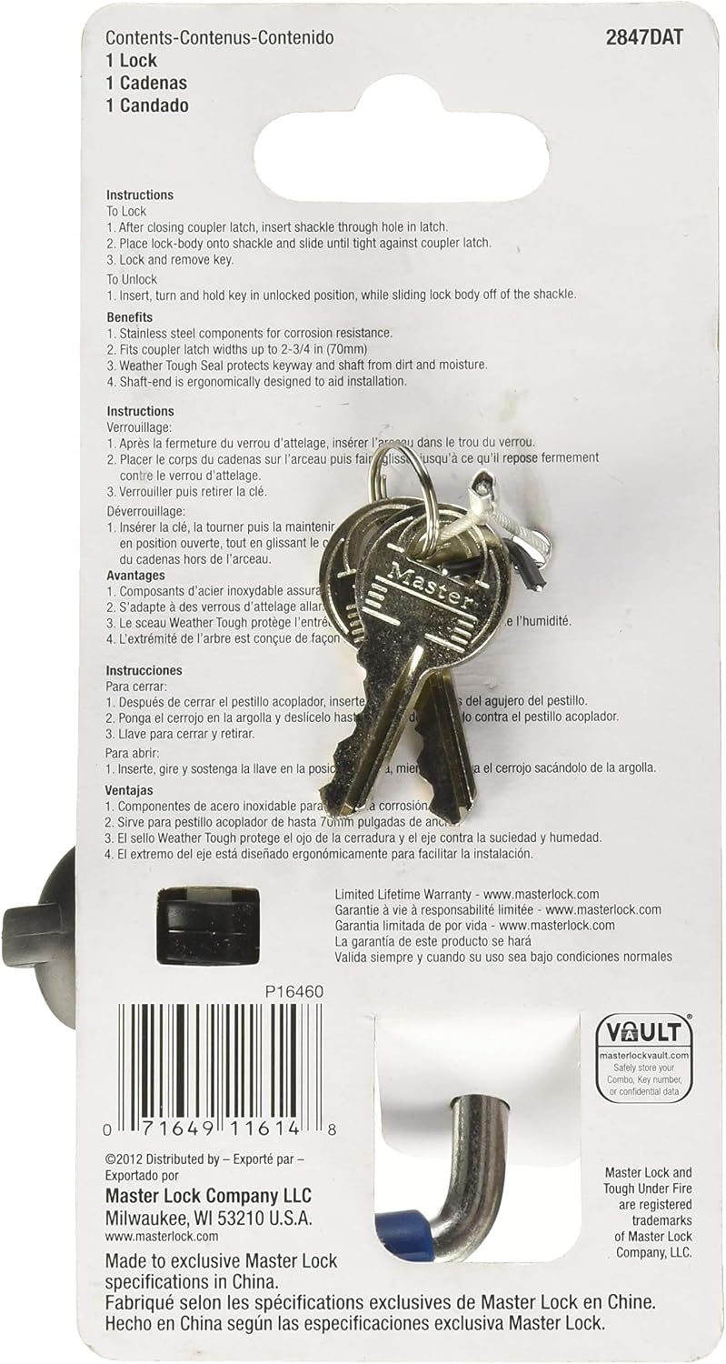 Master Lock 2847dat Acero Inoxidable Ajustable Coupler Lock 5 Master Lock 2847dat Acero Inoxidable Ajustable Coupler Lock – Vista 5