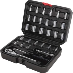 Urrea Herramientas 4700CB Urrea Juego de dados y accesorios 1/4" de 30 piezas en estuche plástico, color, pack of/paquete de 30