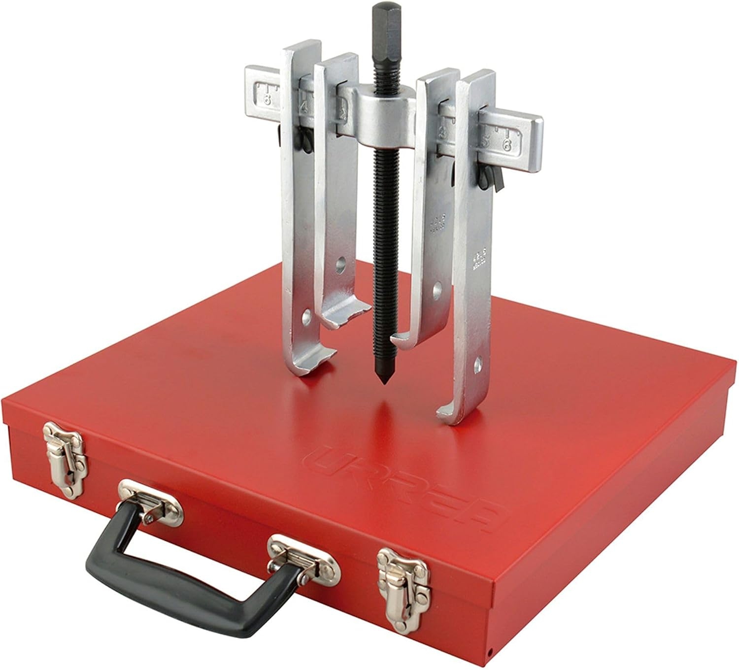 Urrea Herramientas 4214B Juego de Extractor Quijada Recta, 6 Ton, 8 Piezas, Caja Metálica 1 Urrea Herramientas 4214B Juego de Extractor Quijada Recta, 6 Ton, 8 Piezas, Caja Metálica