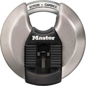 Master Lock M50XD Magnum Candado de disco de acero inoxidable resistente con llave
