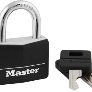 master lock 1 141d 1 - 9/40.6 cm cubierta de vinilo negro candado de latón