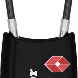 Master Lock Candado para Equipaje con Cable Flexible, Aceptado por TSA Negro 1-paquete