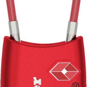 Candado Master Lock, Configure su propia combinación Cerradura de equipaje de cable aceptada por la TSA, 1-3/16 pulg. Ancho, Rojo, 4688DRED