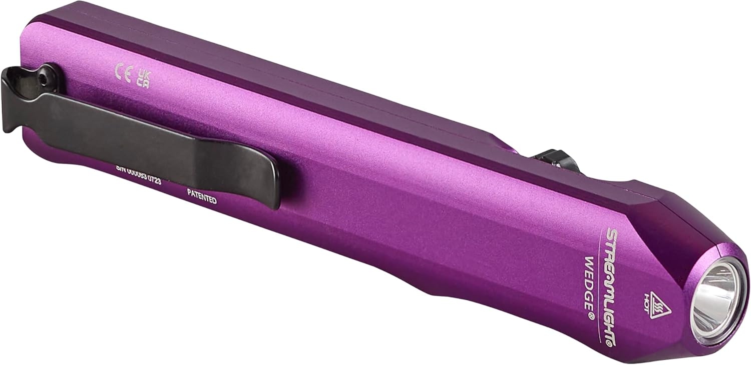 Streamlight 88818 Wedge 300 lúmenes - Linterna delgada de transporte diario, incluye cable USB-C, cordón, morado 1 Streamlight 88818 Wedge 300 lúmenes - Linterna delgada de transporte diario, incluye cable USB-C, cordón, morado