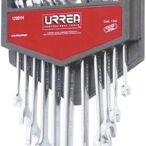 Urrea Herramientas 1200IM Juego de 11 Llave Combinado Métricos con Rack