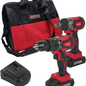 Urrea JHI2 Juego de rotomartillo y pistola de impacto a batería Li-ion 20 V, 2 piezas en mochila