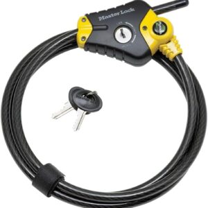 master lock Cable Lock, pythontm ajustable con llave candado de cable, 6 ft. Largo, 8413dpf
