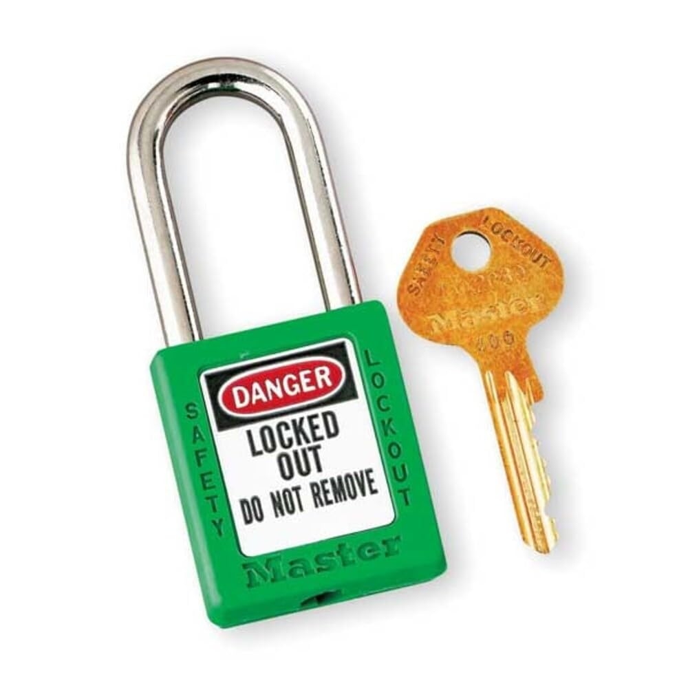 Master Lock 410 Xenoy Safety Padlock with Short Body, 1/4" x 1-1/2" Shackle, Rojo 4 Master Lock 410 Xenoy Safety Padlock with Short Body, 1/4" x 1-1/2" Shackle, Rojo – Vista 4