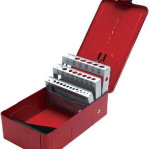 Urrea 4079 Caja metálica para 29 brocas roja 5" x 4" x 3"