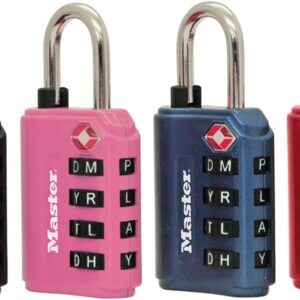 Master Lock 4691DWD TSA - Candado de combinación de contraseña para establecer su propia contraseña, color variará, 1 pieza