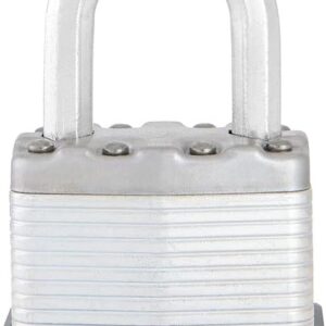 Master Lock M1XKADCCSEN Magnum Candado laminado, 4.45 cm de ancho, acero de 0.8 cm, 2.54 cm de distancia al grillete, Paquete de 1, 1-Inch Shackle, Acero