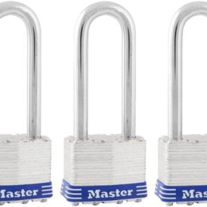 Master Lock Candado de acero laminado, 1-3/4 pulgadas Ancho, 1TRILJ (paquete de 3 llaves iguales)