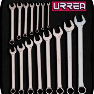 Urrea Juego de 15 llaves combinadas satinadas métricas