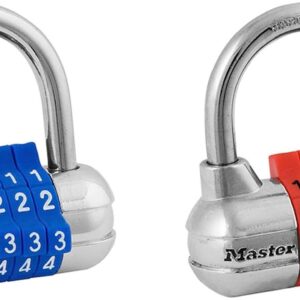 Master Lock - Juego de candado de combinación, cerraduras de gimnasio con código para asegurar objetos de valor en interiores, el color puede variar, paquete de 2, 1523EC2