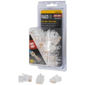 Klein Tools VDV826-704 - Enchufe Modular de Datos para CAT6A y Cable Ethernet CAT6 de Mayor diámetro para Interiores o Exteriores, Paquete de 50