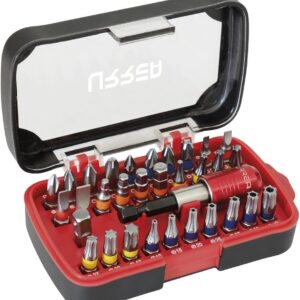 Urrea 61932 Juego combinado de puntas hexágono de 1/4" con accesorios de poder, 32 piezas