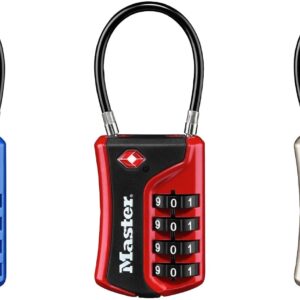 Master Lock Set Your Own Combination TSA Approved Lock, los colores pueden variar paquete de 3 4697EC3