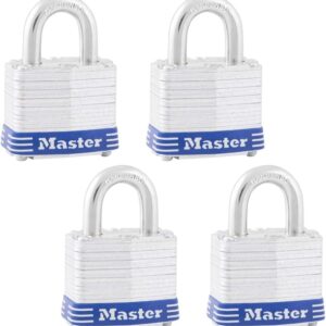 Master Lock 3QLDHCHD Zinc Plated Steel Padlocks, 4-Pack