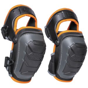 Klein Tools - Rodilleras 60491 con bisagras, rodilleras protectoras de espuma de gel de alta resistencia con hebilla de cierre rápido y correa para el muslo, negras