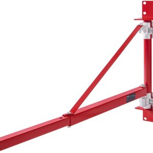 VEVOR Brazo de Soporte de Polipasto Eléctrico, Capacidad de Carga Máxima de 600 kg, con Poste, Marco de Polipasto de Acero, Brazo de Elevación de Andamio Giratorio de 180°, para Taller, Garaje