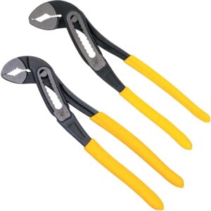 Klein Tools D5052KIT - Juego de alicates clásicos de bomba Klaw de 2 piezas, alicates de bomba de 7 pulgadas y 10 pulgadas, diseño compacto con mordaza en V y dientes endurecidos para un par máximo