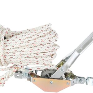VEVOR Extractor de cuerda, capacidad de tracción de 3/4 toneladas (1.5 libras), con 100 pies de 1.5 cm de diámetro. Cuerda, 2 ganchos, cabrestante, herramienta de extracción de carraca resistente para