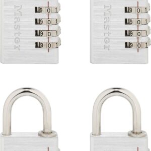 Master Lock Set Your Own Candado de combinación, paquete de 4, plata 643EC4