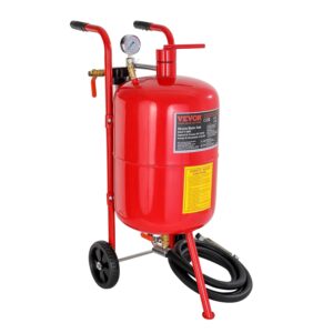 VEVOR - Chorro de arena de 10 galones, kit completo de chorro de arena de presión de 125 Psi para pintura, eliminación de manchas, óxido y tratamiento especial de superficie del material