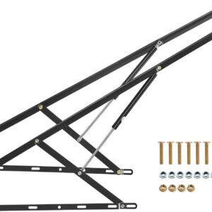 VEVOR Elevador de Cama, Tamaño de Cama Compatible 150 x 180 cm, Capacidad de Carga 70 kg, para Bricolaje, Palanca Neumática Vertical de Lujo, para Habitación de Invitados, 1080 x 750 x 45 mm, Negro