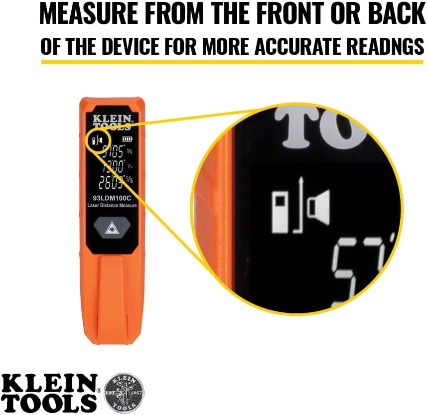 Klein Tools 93LDM100C Compact Laser Distance Measure, Measures in Feet, Inches, Meters 3 Klein Tools 93LDM100C Compact Laser Distance Measure, Measures in Feet, Inches, Meters – Vista 3