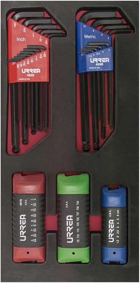 Urrea Herramientas CH120 Juego de 22 Llaves Hex L y 24 Llaves Hex Navaja SAE, MM y Torx 1 Urrea Herramientas CH120 Juego de 22 Llaves Hex L y 24 Llaves Hex Navaja SAE, MM y Torx