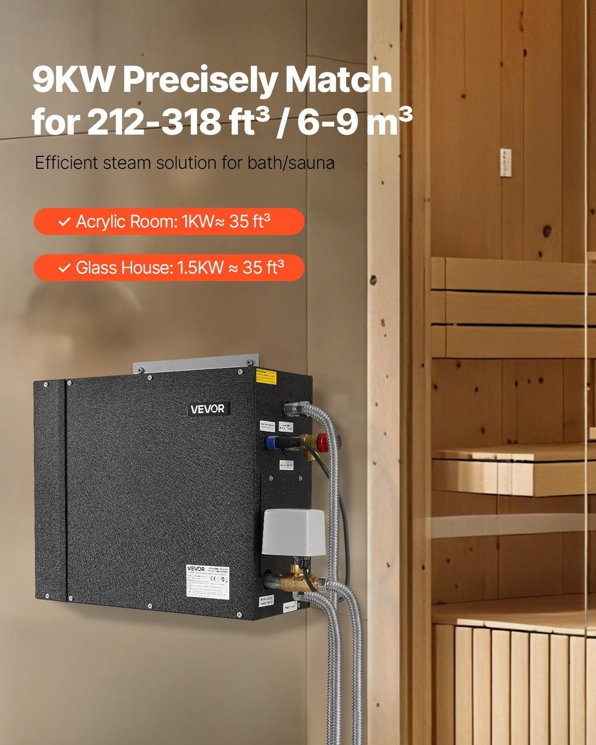 VEVOR Generador de vapor,de 10 minutos a 24 horas de funcionamiento. 13 VEVOR Generador de vapor,de 10 minutos a 24 horas de funcionamiento. – Vista 13