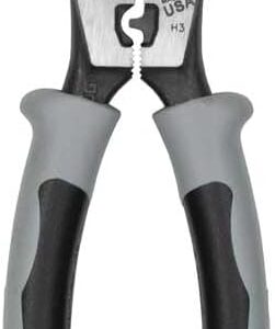 Klein Tools J2159CRTP - Alicates de corte lateral, fabricados en Estados Unidos, alicates híbridos de alto apalancamiento de 9 pulgadas con engarzador, extractor de cinta de pescado y pelacables