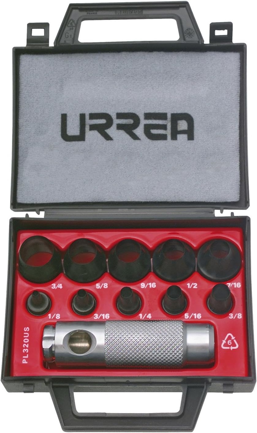 Urrea Herramientas Juego de sacabocados 11 piezas 1/8-3/4" 1 Urrea Herramientas Juego de sacabocados 11 piezas 1/8-3/4"