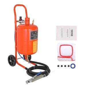 VEVOR - Blaster de arena de 5 galones, 60-110 PSI de alta presión, tanque de chorro abrasivo portátil, kit de chorro de arena de aire con 4 boquillas de cerámica y separador de aceite y agua para