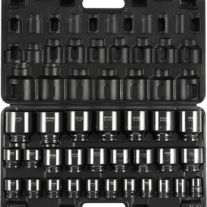 VEVOR Juego de vasos de impacto de 3/4 pulgadas, 29 piezas,vasos de impacto de 6 puntas,construcción robusta,CR-M0, juego de SAE de 3/4 a 2-1/2 pulgadas,con jaula de almacenamiento.