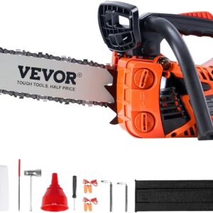 VEVOR Motosierra de gasolina de 25,4 cc, 12" y 1,2 HP, Motosierra de gasolina inalámbrica de mano para cortar ramas de árboles, podar árboles, limpiar terrenos y talar bosques en granjas, jardines