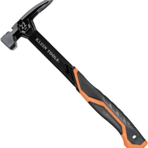 Klein Tools H80922S - Martillo de encuadre de cara lisa con garra recta, acero forjado de 22 onzas, iniciador de uñas magnético y cara cuadrada extragrande