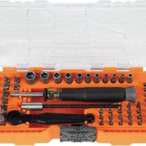 Klein Tools 32787 Juego de destornilladores de precisión de 64 piezas con carcasa modular, magnético, precisión, brocas estándar y tuercas