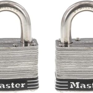 Master Lock 5SST - Candado de acero inoxidable con llave, 2 unidades