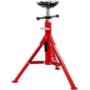 Vevor - Soporte de tubería de transferencia de 4 bolas con cabeza en V – capacidad de 2500 libras – altura ajustable 28-52 pulgadas – soporte de tubo plegable para soldadura y roscado de tuberías –